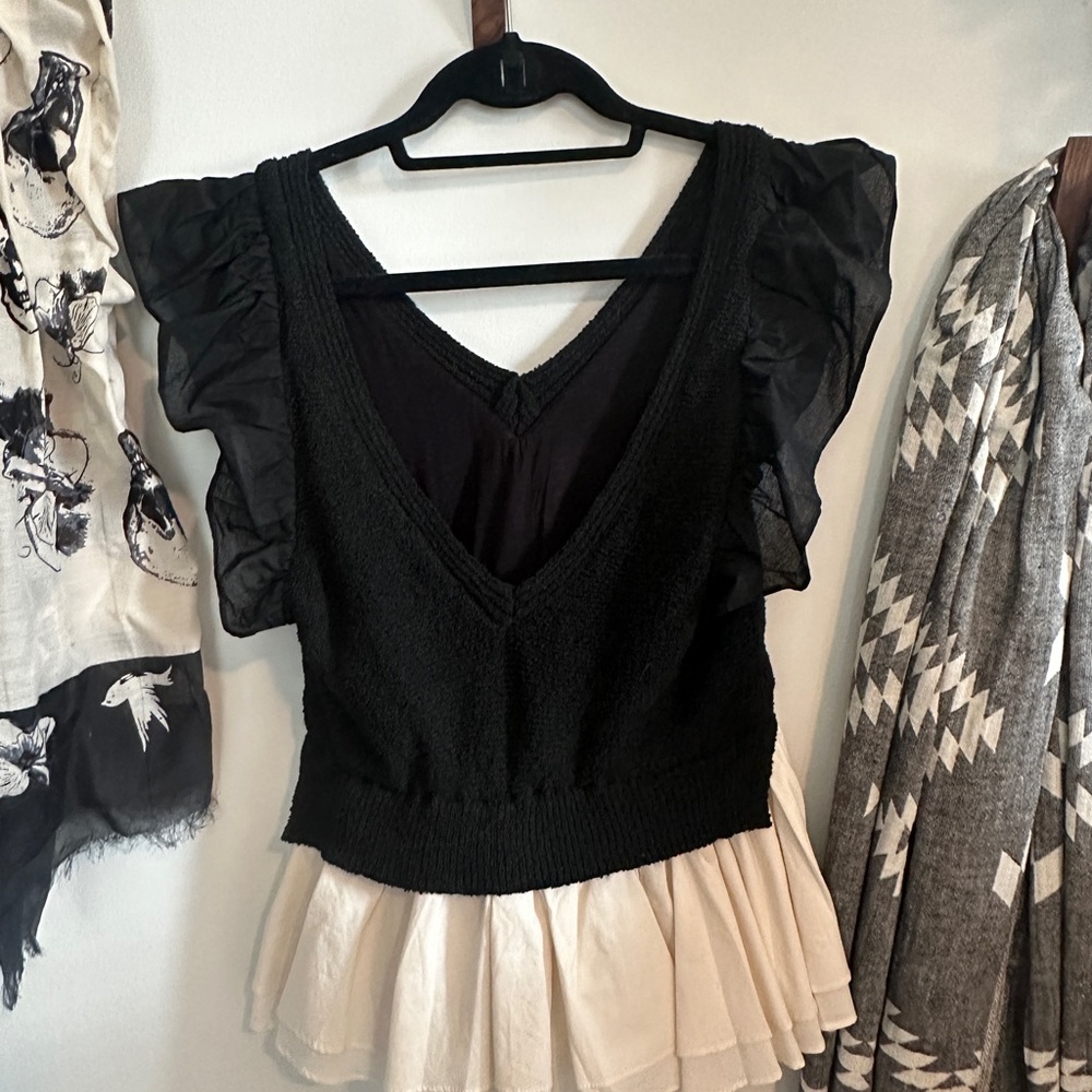 En Saison Mixed Media top. Unique! Small. - Picture 6 of 8